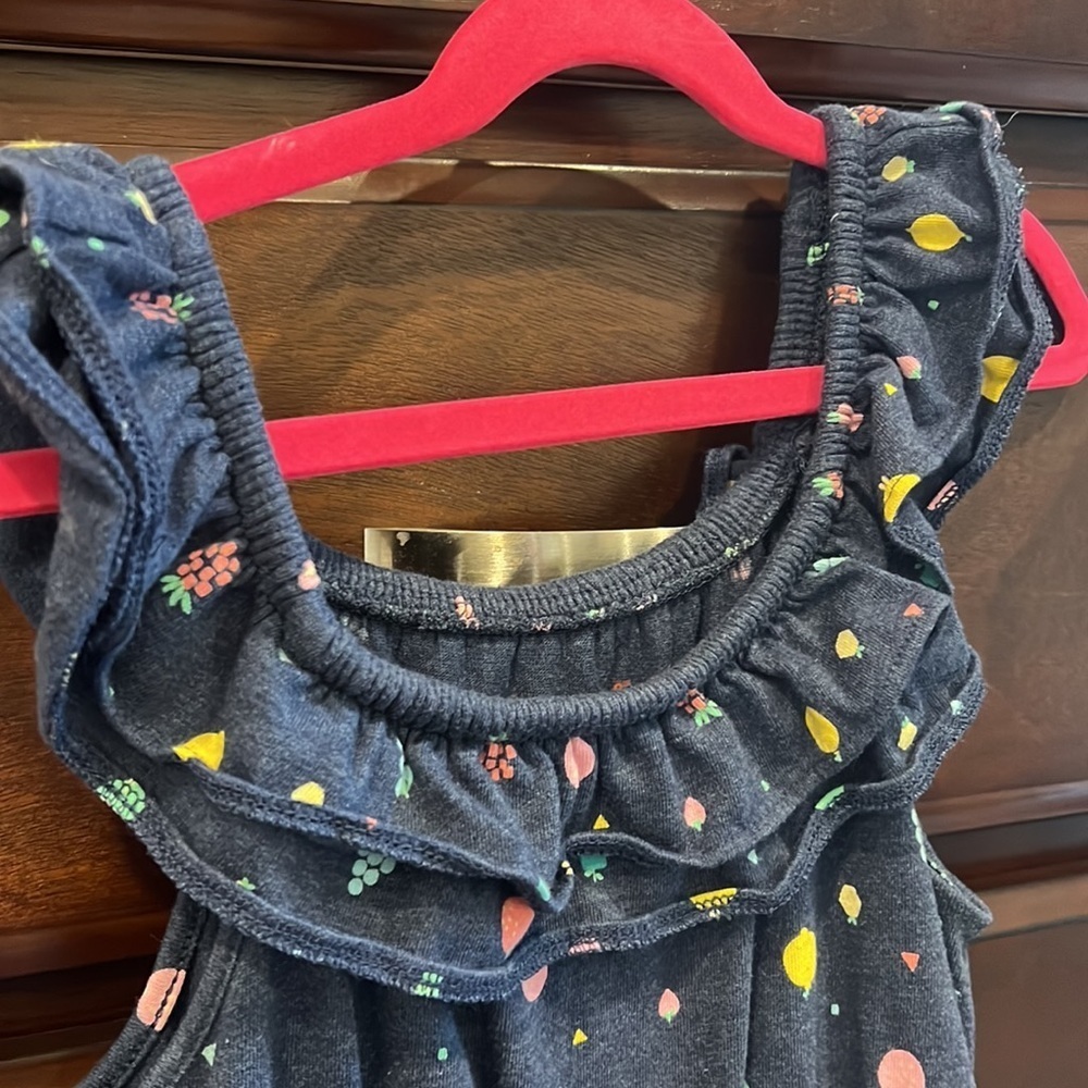 Girls long summer fruit dress - Picture 3 of 4